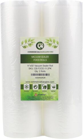 الصفقات التجارية (2) 11 "× 50 قدم رولز فراغ السداده أكياس حفظ الطعام تخزين Sous Vide in Kuwait