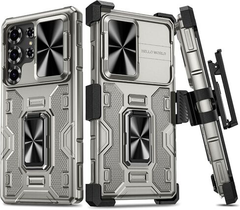 VEGO for Galaxy S25 Ultra Case with Belt Clip Holster and Stand Black in Kuwait