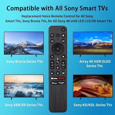 Voice Remote for Sony Smart TVs,Replacement Remote Control for Sony Bravia 4K UHD LED/LCD TVs in Saudi Arabia