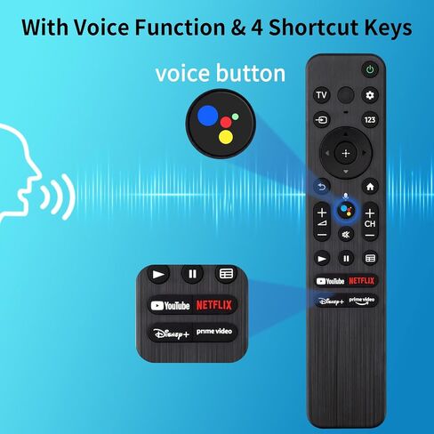 Voice Remote for Sony Smart TVs,Replacement Remote Control for Sony Bravia 4K UHD LED/LCD TVs in Saudi Arabia