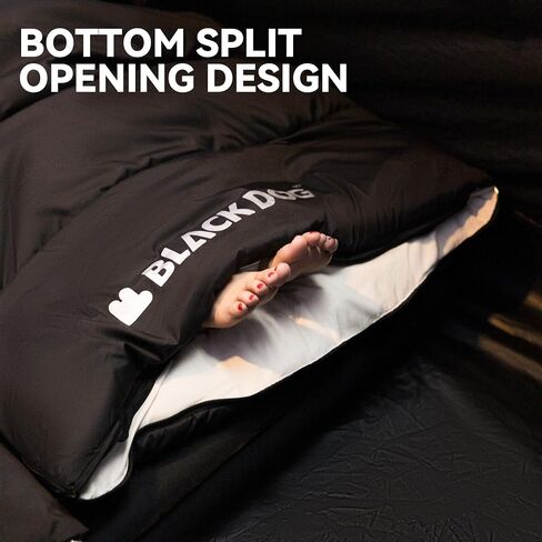 BLACKDOG Ultralight Envelope Camping Sleeping Bag, Black in Kuwait