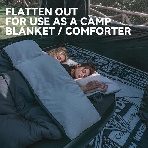 BLACKDOG Ultralight Envelope Camping Sleeping Bag, Black in Kuwait