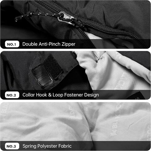 BLACKDOG Ultralight Envelope Camping Sleeping Bag, Black in Kuwait