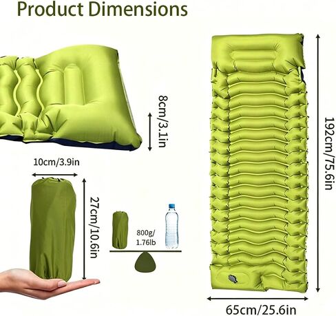 Camping Sleeping Pad, Ultralight Compact Camping Mattress with Pillow in Kuwait