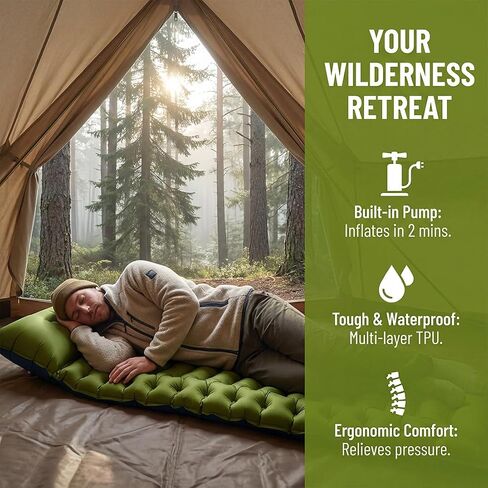 Camping Sleeping Pad, Ultralight Compact Camping Mattress with Pillow in Kuwait