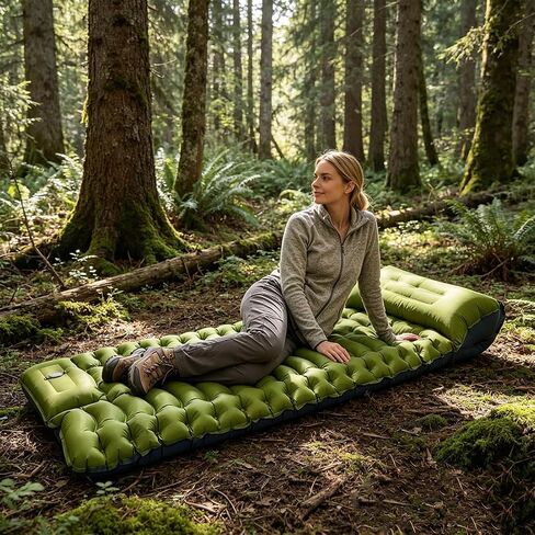 Camping Sleeping Pad, Ultralight Compact Camping Mattress with Pillow in Kuwait