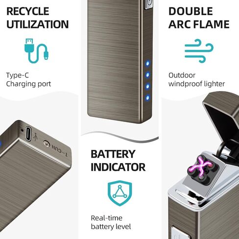 Electric Lighter USB Rechargeable Plasma Lighters Cool Pocket Lighter Men in Kuwait