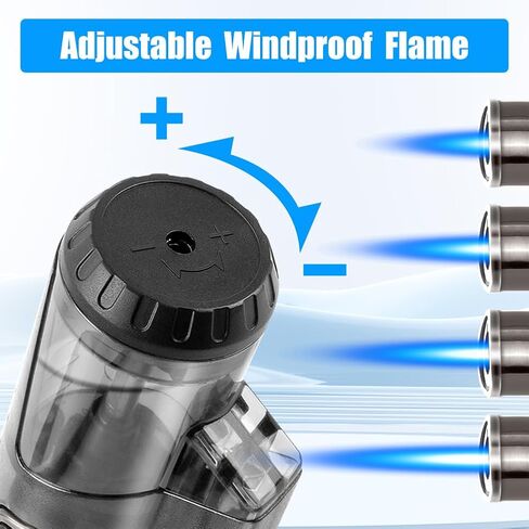 2 Pack Torch Lighters and 1 Pack Butane Lighter Long Stem, Adjustable Single Flame and Visible Fuel Tank in Kuwait