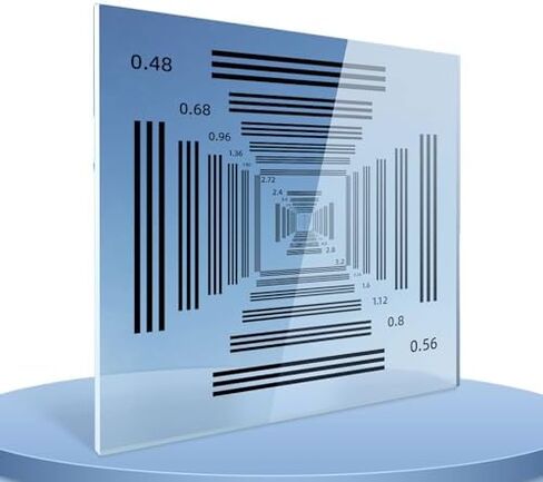 Camera Resolution Test Chart,3x3''Optical Microscope Sharpness&Resolution Test Card,Calibration Target Chart, Accuracy ±0.5um,for Industrial Inspection in Saudi Arabia