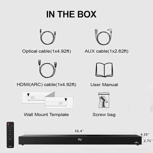 LARKSOUND 2.1 ساوند بار مع مكبرات صوت مزدوجة مدمجة للتلفزيون، 36 بوصة in Kuwait