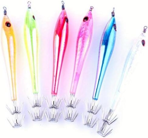 5pcs/lot 9.5 CM Luminous Squid Hook Cuttlefish Jig Fishing Hard Lure Luminous Fishing in Kuwait