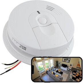 4K Smoke Alarm HD Wi-Fi Camera with Mobile Remote Viewing and Playback - 120V Wired / 4618 / Video Only (No Audio) in Kuwait