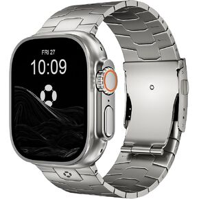 Titanium Watch Band AGIS01- Fits Apple Watch ULTRA 3/2/1 (49mm) - Adjustable Titanium Apple Watch Band with DLC Coating, Lightweight & Durable Strap for Men - Premium Color Matching Band in Saudi Arabia