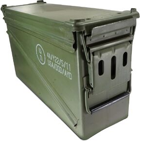 PA120 40mm Ammo Can Holder Box (Matte Olive Drab) - Waterproof Metal Storage Box w/Front Metal Latch, Swing-Out Handle – Ideal Ammo Can Surplus, Tools & Emergency Supplies in Saudi Arabia