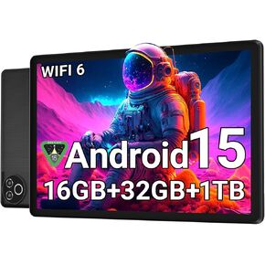 جهاز لوحي Evermyth Android 15 مقاس 10 بوصة، وذاكرة وصول عشوائي 16 جيجابايت وذاكرة تخزين داخلية 32 جيجابايت وذاكرة تخزين داخلية 1 تيرابايت قابلة للتوسيع، وواي فاي سريع 6 وBT 5.4 أجهزة لوحية 5 النواة، وشاشة لمس HD IPS، وبطارية 8H+، وكاميرا مزدوجة محمولة للب in Kuwait