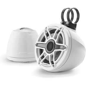 JL Audio M6 VeX Series 6.5" Enclosed Coaxial Speakers w/White Sports Grilles - M6-650VEX-Gw-S-GwGw [010-03260-00] in Saudi Arabia