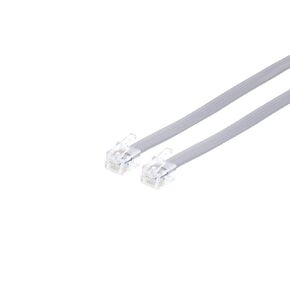 Networx® 7 Foot RJ12 Modular Data Cable - 6P6C Straight Through Pinout - Flat Silver Satin Serial Cord for POS, System Control, Data Logging in Saudi Arabia