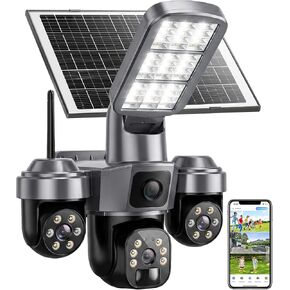 KEPEAK Floodlight Camera, Wireless Security Camera Outdoor Pan/Tilt, WiFi Cameras, 360° Panoramic View, Color Night Vision in Kuwait