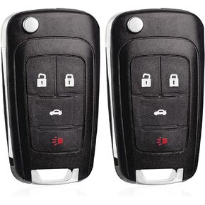 Flip Key Fob Replacement Fits for 2010-2021 Chevy Buick GMC (5-btn, 2 Pcs) in Saudi Arabia