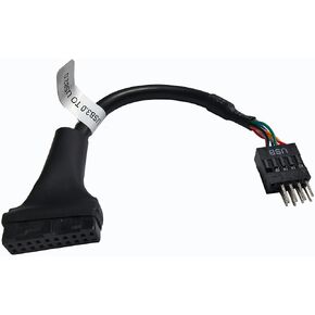 USB 3.0 to USB 2.0 Motherboard Adapter Cable, 19-Pin Female to 9-Pin Male Connector, Black, 0.5 Feet in Saudi Arabia