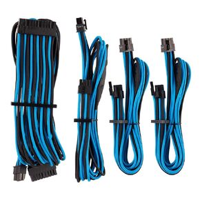 CORSAIR Premium Individually Sleeved PSU Cables Starter Kit – Blue/Black, 2 Yr Warranty, for Corsair PSUs in Kuwait