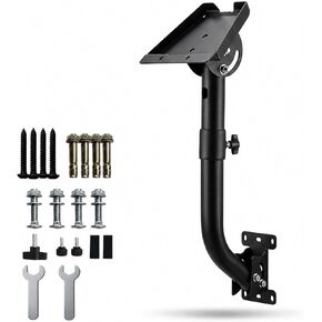 Starlink Gen 3 Wall Mount, Heavy Duty Curved Mounting Kit for Starlink Standard Gen 3/4/4X, 360° Adjustable Roof Wall Satellite Dish Bracket with Pipe Adapter, Outdoor Metal Mount for Home RV in Saudi Arabia