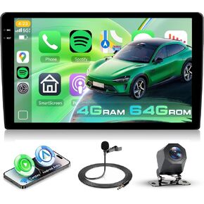 4G+ 128G [10 Inch Incell Screen] Android Car Stereo with Wireless Carplay and Android Auto Mirror Link, Android 15 Touchscreen Double Din Car Stereo with Bluetooth WiFi GPS SWC EQ FM/RDS USB in Saudi Arabia