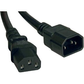 Eaton Tripp Lite IEC C13 to C14 Power Cord Extension Cable for UPS, PDU, Server, Monitor, PC & Computer | 10ft, Heavy Duty 15A, 250V Limit, 14 AWG, Lifetime Manufacturer's Warranty (P005-010) in Kuwait
