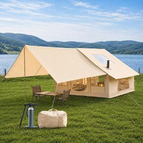 Inflatable Tent with Skylight, Stove Jack & Awning，Inflatable hot Tent in Kuwait