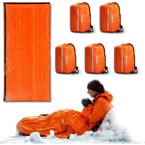 5-Pack Emergency Sleeping Bag, Waterproof Thermal Bivy for Camping in Saudi Arabia