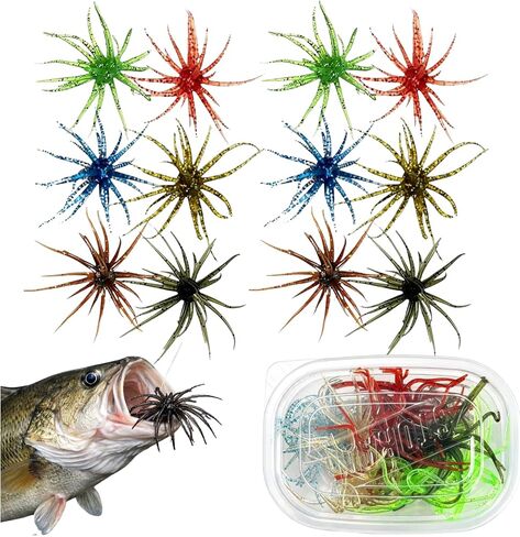12 Pcs Sea Urchin Bait, Realistic Fuzzy Dice Fishing Lure, Creature Bait in Kuwait
