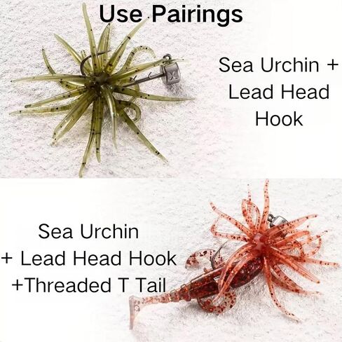 12 Pcs Sea Urchin Bait, Realistic Fuzzy Dice Fishing Lure, Creature Bait in Kuwait