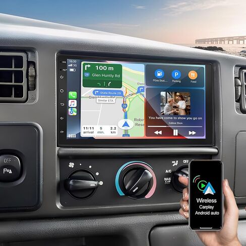 Car Radio for Ford F250 F-350 1999 2000 2001 2002 2003 2004 Stereo, Android Stereo Touchscreen with Wireless carplay/Android auto FM RDS/GPS Navigation/HD Backup Camera in Kuwait