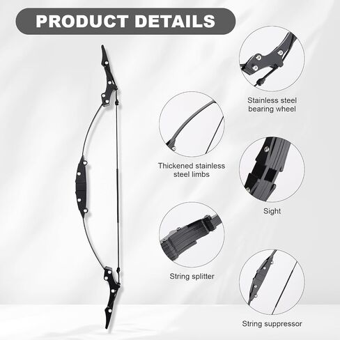 9.4inch Mini Lever Bow Recurve Bow Stainless Steel Includes 4 Arrows and Target Paper in Kuwait