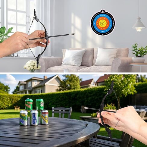 9.4inch Mini Lever Bow Recurve Bow Stainless Steel Includes 4 Arrows and Target Paper in Kuwait