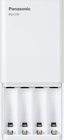 Panasonic BQ-CC87ABBA eneloop Advanced Individual Battery Charger with Portable Charging Technology, White in Kuwait