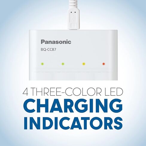 Panasonic BQ-CC87ABBA eneloop Advanced Individual Battery Charger with Portable Charging Technology, White in Kuwait