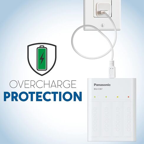 Panasonic BQ-CC87ABBA eneloop Advanced Individual Battery Charger with Portable Charging Technology, White in Kuwait