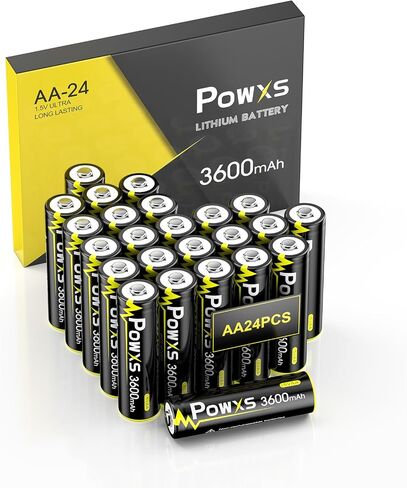 POWXS 3600mAh AA Lithium-Iron Batteries 1.5V 24 Pack in Saudi Arabia