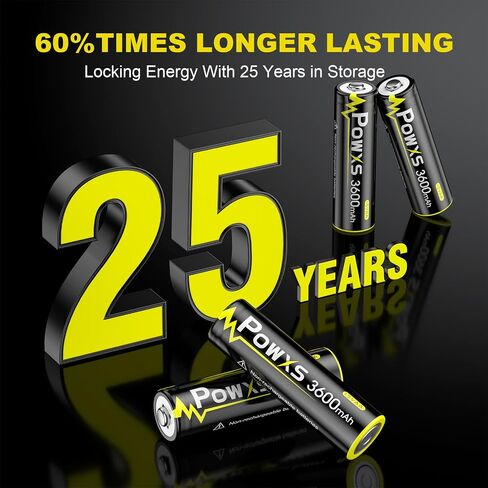 POWXS 3600mAh AA Lithium-Iron Batteries 1.5V 24 Pack in Saudi Arabia