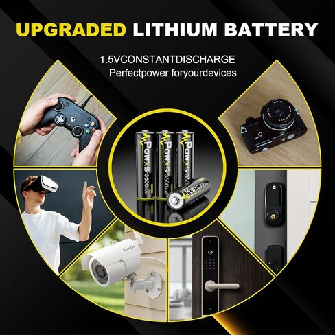 POWXS 3600mAh AA Lithium-Iron Batteries 1.5V 24 Pack in Saudi Arabia