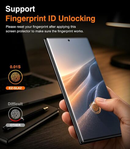 EZ-GLAZ 4 Pack Screen Protector Compatible with Galaxy S23/S22 Ultra in Saudi Arabia