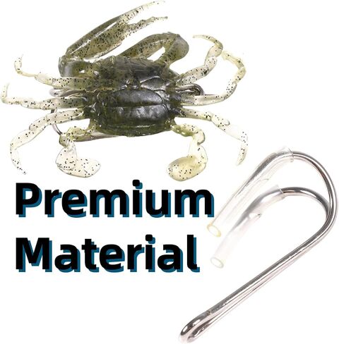 3 PCS Crab Lure, Soft Saltwater Artificial Lure, Simulation Crab Bait with Double Sharp Hooks for Sea Fishing in Saudi Arabia