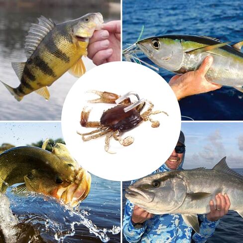 3 PCS Crab Lure, Soft Saltwater Artificial Lure, Simulation Crab Bait with Double Sharp Hooks for Sea Fishing in Saudi Arabia