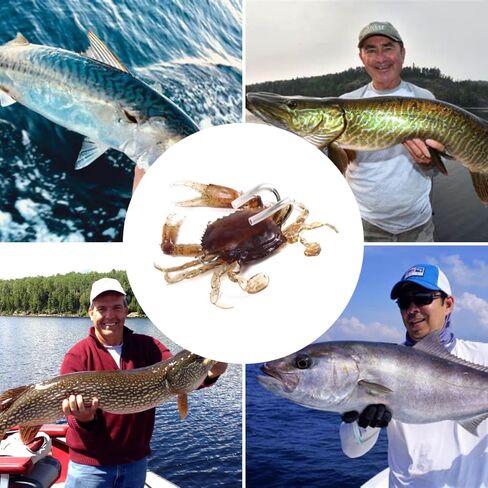 3 PCS Crab Lure, Soft Saltwater Artificial Lure, Simulation Crab Bait with Double Sharp Hooks for Sea Fishing in Saudi Arabia