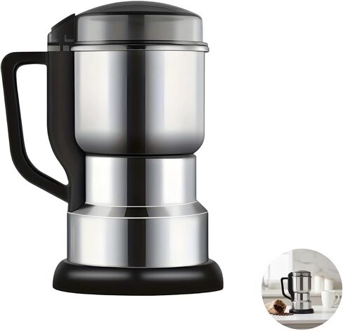 Coffee Grinder Electric with 304 Stainless Steel Body, Portable Spice and Herb Grinder for Fine Powder, 110 V to 240 V Multi-Purpose Grain Mill for Home Use, Kitchen, Travel in Kuwait