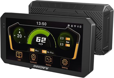 INNOVV N2 6" Anti-Glare Sunlight Visible Motorcycle CarPlay Screen, Wireless CarPlay & Android Auto, IP67 All-Weather Waterproof, GPS Navigation, 5G WiFi, Bluetooth 5.2, Parking Mode & Loop Recording in Saudi Arabia