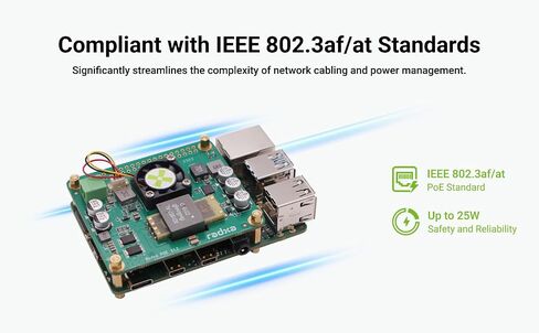 Radxa 25W PoE+ HAT, Compatible with Rock SBCs in Saudi Arabia
