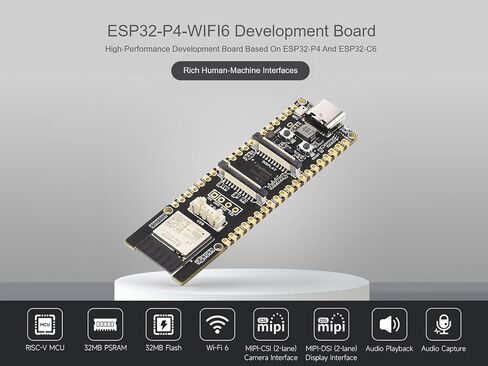 ESP32-P4-WIFI6 Development Board Adopts ESP32-P4 and ESP32-C6, Supports Wi-Fi 6 and Bluetooth 5 / BLE, 32MB Nor Flash, with MIPI-CSI/DSI, USB 2.0 OTG, SDIO 3.0 TF Card Slot, Microphone, etc. in Kuwait