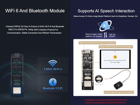 ESP32-P4-WIFI6 Development Board Adopts ESP32-P4 and ESP32-C6, Supports Wi-Fi 6 and Bluetooth 5 / BLE, 32MB Nor Flash, with MIPI-CSI/DSI, USB 2.0 OTG, SDIO 3.0 TF Card Slot, Microphone, etc. in Kuwait
